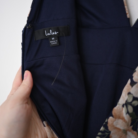 Lulus Heavenly Hues Navy Blue Floral Print Maxi Event Dress - Womens Medium- 6/8 - Picture 11 of 14